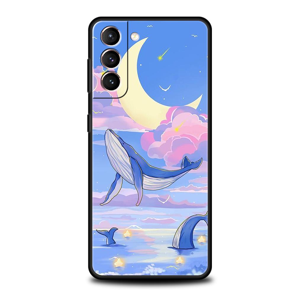 Парный чехол для телефона с дельфином и китом для Samsung Galaxy S25 Edge S24 S23 S22 Ultra S20 S21 FE 5G S10 S9 Plus S10E Мягкий чехол