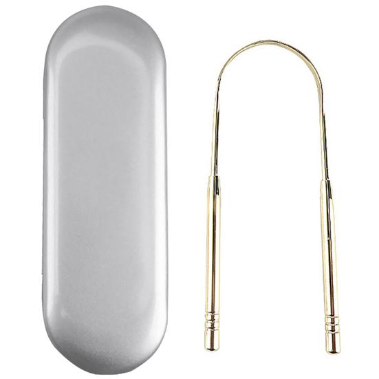Stainless Steel Tongue Scraper Cleaner Fresh Breath Keeper Oral Hygiene with Box