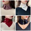 Autumn Winter High Elastic Button Thick Neck Sleeve Fake Collar Knitted Wool Retro Fashion Wild Windproof Warm Scarf