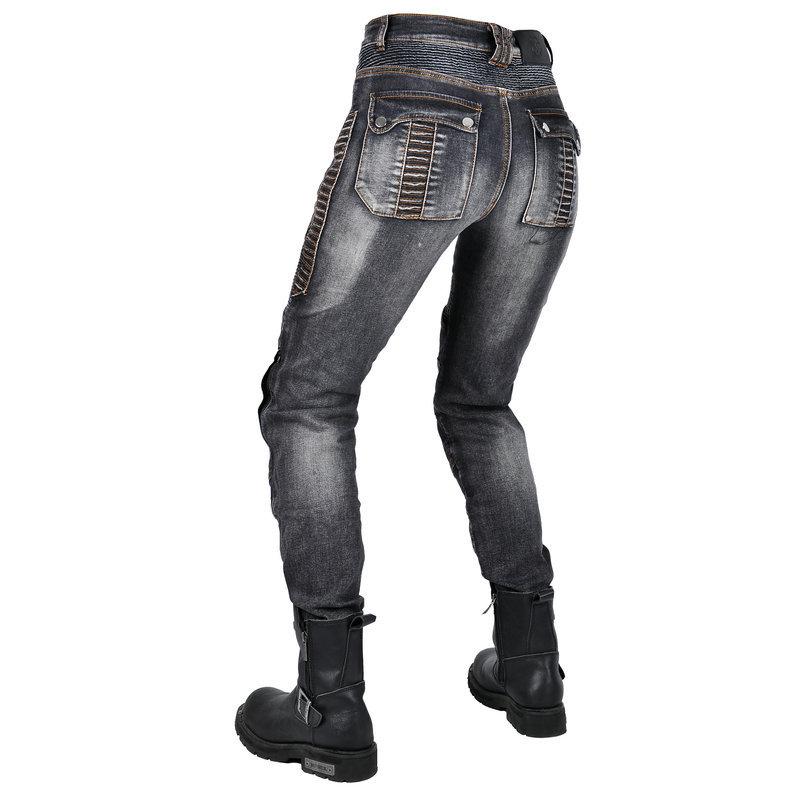 VOLERO+Motorcycle Wash Jeans Women's Vintage Motorcycle Casual Riding Pants+Kevlar Anti Wear And Anti Drop