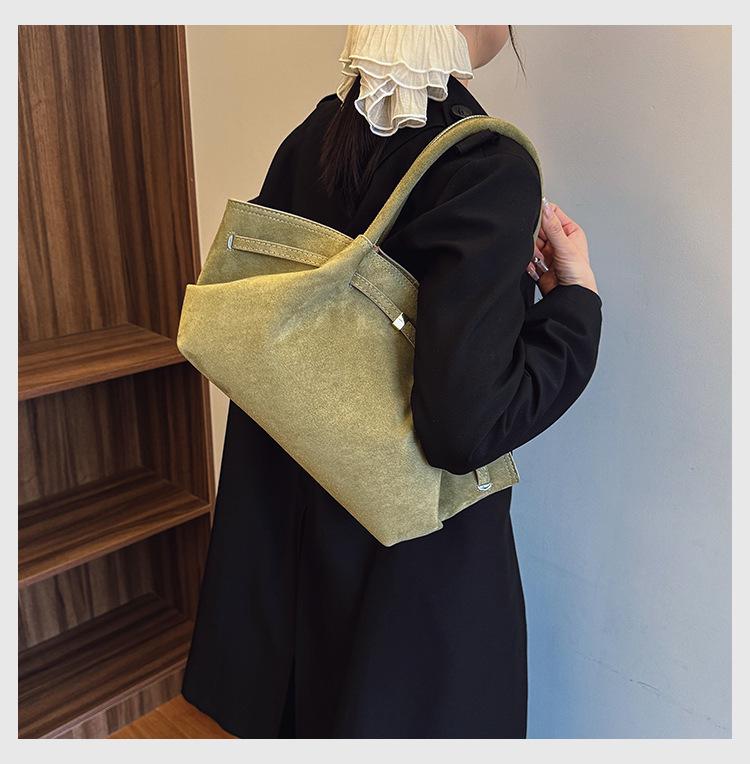 2025 Женская ретро матовая сумка-тоут: Высококлассная, простая, одноплечевая сумка