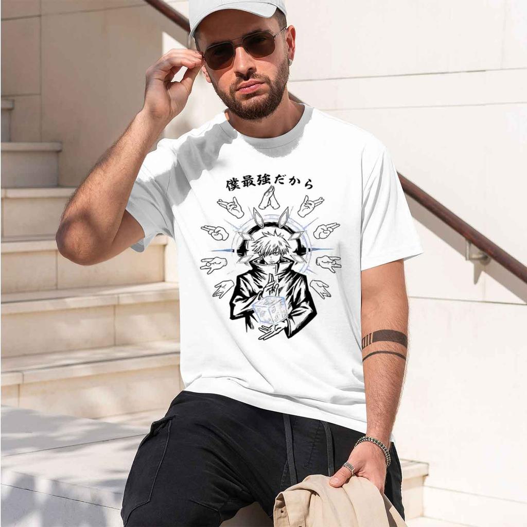 Anime Gojo Satoru Printed Tee Unisex Unisex Washed Tshirts Vintage T Shirt Harajuku Male Casual Loose Tshirt 2026 New Model