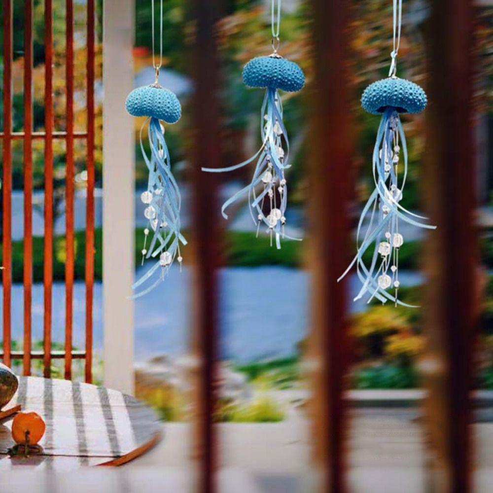 Exquisite Jellyfish Prism Pendant DIY Sunlight Capture Collector Sea Shell Wind Chimes Wedding