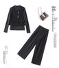Spring 2025 Women's Fashion Suit: Three-Piece Temperament Vest with High Waist Wide-Leg Pants (ME5501)