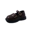 Britain Style Children's Leather Shoes for Girls Spring New Arrival Girl Retro Black Brown Shoes Soft Princess Kids Shoes I01042