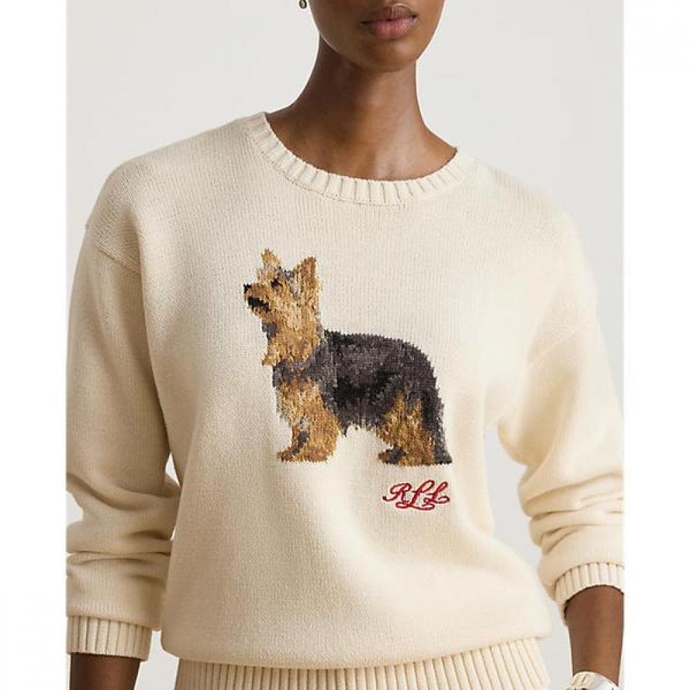 Lauren Ralph Lauren Intarsia Knit Yorkshire Terrier Sweater Wmlrswes6820991101