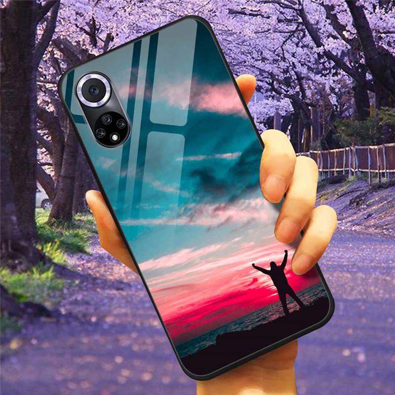 Чехол для Honor 50 Pro Закаленное Стекло Звездный Мрамор Жесткая Задняя Крышка для Телефона Huawei Honor 50 Чехлы Honor50 Защитные