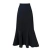 Black Medium Length Fishtail Skirt  for Women Plus Size Summer Thin Skirts Y2k Bottoms Fashions Female Korean Style Clothing