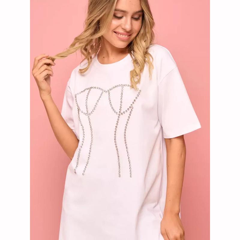 Summer Women Print T Shits Diamond Loose