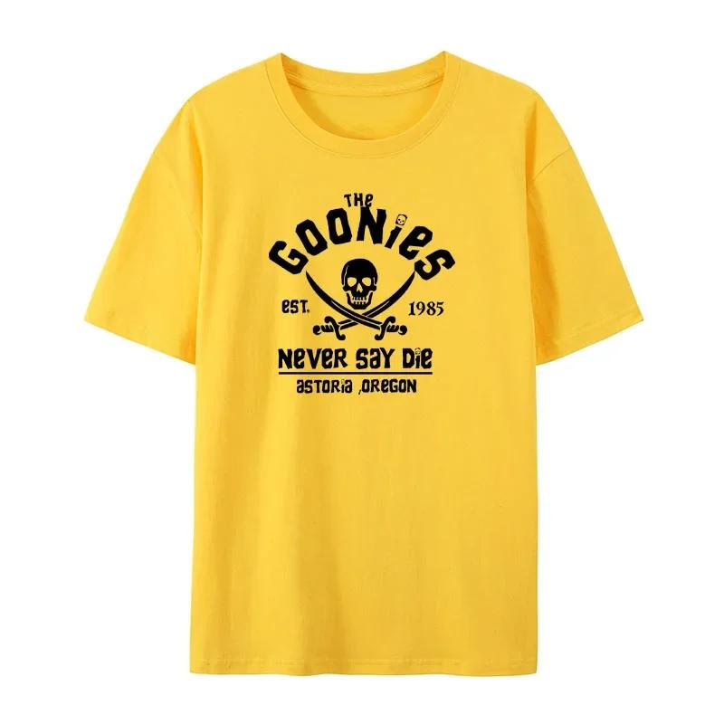 The Goonies Est 1985 Never Say Die Man Мужская футболка Модная повседневная спортивная футболка с коротким рукавом с круглым вырезом для мужчин