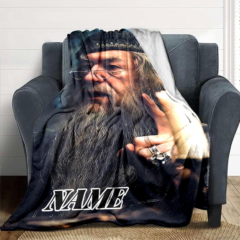 Custom Name "Night Forest Moonlight" blanket for Couch & Bed, Plush Cozy Fuzzy Blanket Super Soft & Warm Blankets for Fall and Winter. 0908110