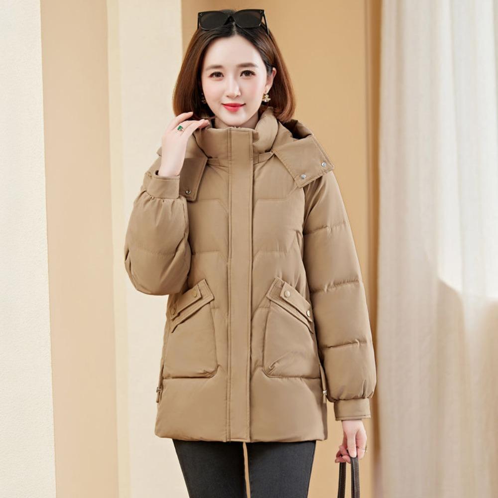 Женская простая куртка с хлопковым наполнителем, пуховик, куртка для通勤, куртка, толстая теплая куртка с наполнителем