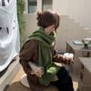 Autumn and Winter Vintage Stylish Cross Grid Thickened Warm Knitted Women's Scarf