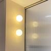 Glass Ball Lamp Modern Milky White Glass Wall Lamps for Bedroom Living Room Sofa Background Concealed Base Bathroom Wall Light