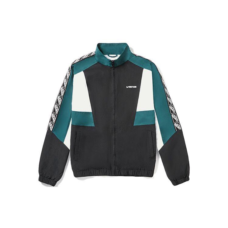 Vans Campus Retro Stand Collar Sports Windbreaker Jacket Women Jacket Black VN0A4BR7BLK