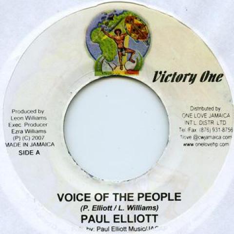 7-дюймовая пластинка PAUL ELLIOTT / ION I - Voice Of The People / Love Jah Victory One 2007 Ямайка Регги, Ска и Даб