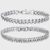5-Piece Stainless Steel Cuban Figaro Bracelet Set - Non-Fading Titanium Steel Fashion Casual Accessory
