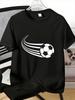 Unisexs Tee Dynamic Speed Line Soccer Ball Graphic Print Cotton Short Sleeve Male Casual Streetwear Outdoor Daily Basic Fashion Top