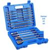 17-Piece Electric Hammer Drill Bit Set: Round, Square, Pointed, Flat & U-Shaped Chisels for Concrete & Brick