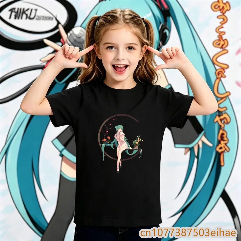 Boys Girls Unisex Tee 2026 Hatsune Miku Y2K Retro Printed Short Sleeve TShirt Comfortable Children Sportswear Street Style Top
