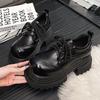 Женские ретро лоферы Весна Новинка Роскошный бренд Увеличенная толстая подошва Кожаные оксфорды На шнуровке Уличная рабочая платформа