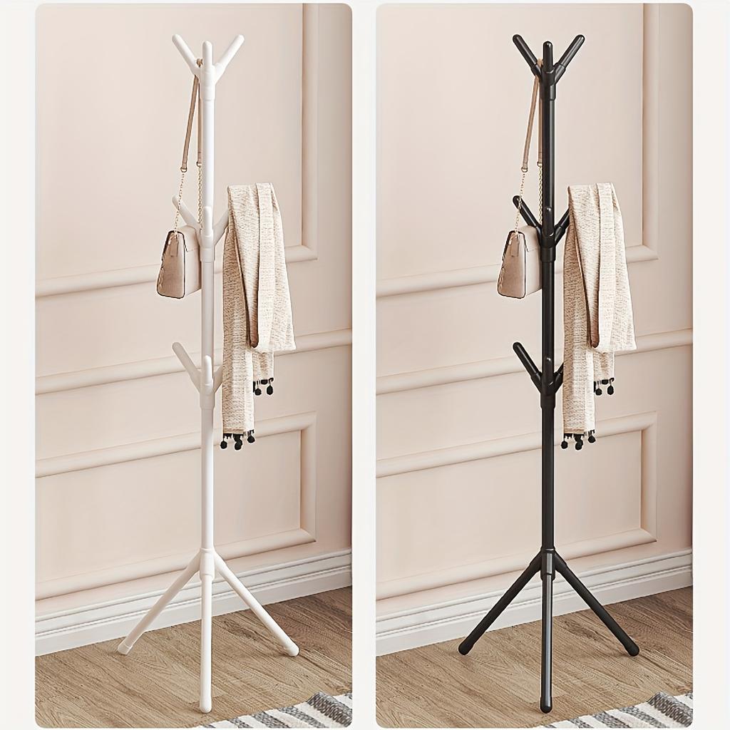 Multi-Functional Metal Coat Rack with 9 Hooks, Portable Branch-Style Hanger with 4 Shelves, for Hats, Bags, Scarves, and Towels, with Home Use