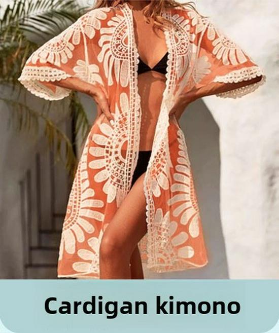2024 New European & American Crochet Beach Cover-Up Dress
