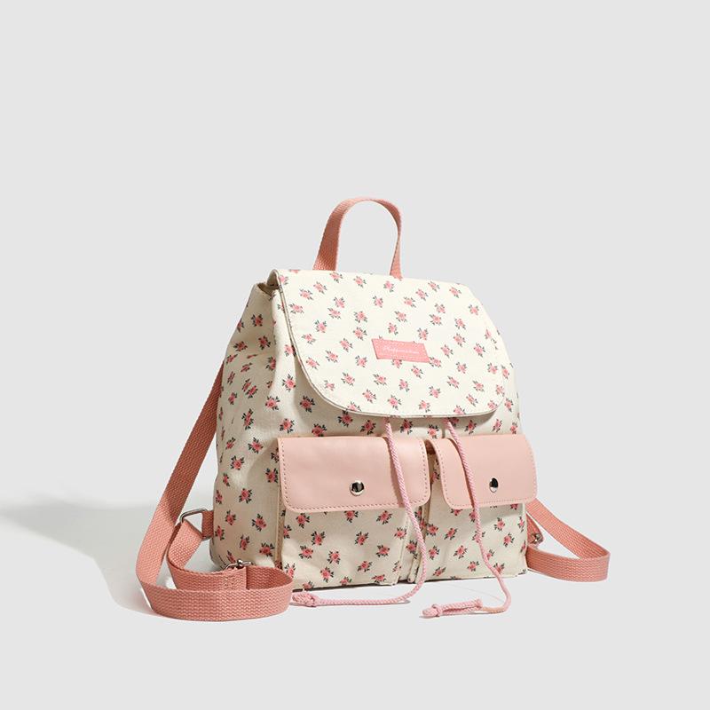 Цветочный холст небольшой свежий рюкзак ранняя весна большая вместимость кампус студент колледжа небольшой школьный портфель