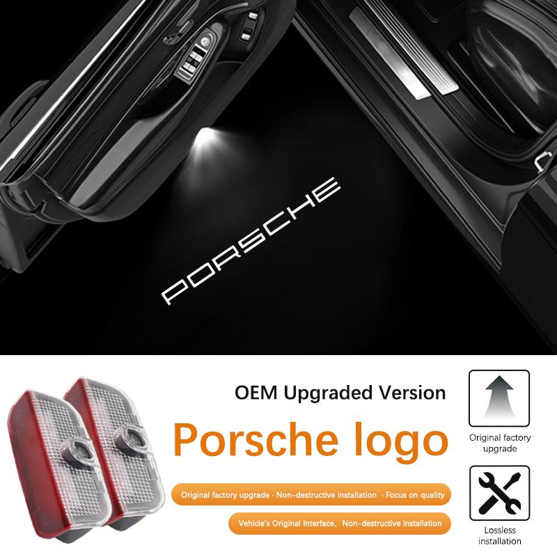 AABKW1 Светодиодный логотип на дверь автомобиля, приветственный теневой свет для Porsche Cayenne Boxster Macan S3 S4 911 Carrera4 Cayman, лазерный проектор, призрачный свет