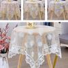 Hollow Square Floral Tablecloth Washable Knitted Lace Tablecloth Europe Rural Table Cloth  Desk