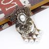 Crystal Brooch Bohemian Women's Brooch Antique Gold Color Ethnic Wedding Dress Bride Jewelry  Brooch