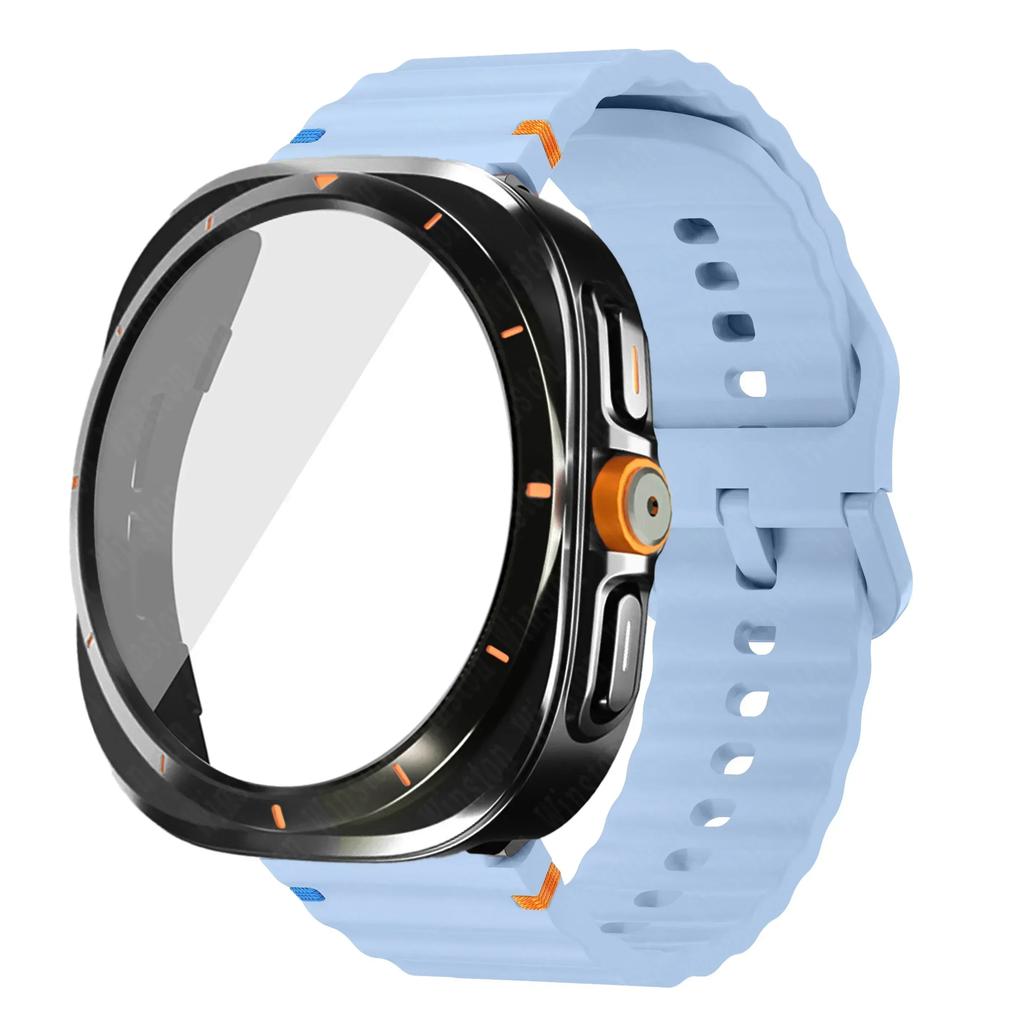 Переход на Ultra Case+Band для Samsung Galaxy Watch Ultra Обновление до Galaxy Watch 7 6 40мм 44мм Закаленное Стекло Защитная Пленка для Экрана