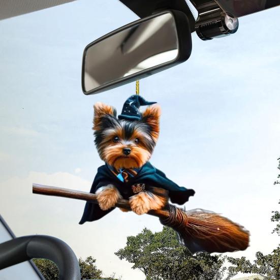 2D Плоская Акриловая Подвеска для Автомобиля - Милый Дизайн Собаки 0,37 см Тонкая Легкая Декорация для Ключей