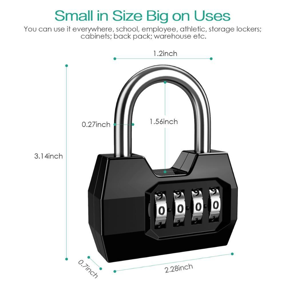 Security 4 Dial Digit Combination Lock Safely Code Lock Vault Combination Padlock Anti-theft Lock