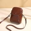 Маленькая сумка из натуральной кожи для женщин 2025 Новая весенне-летняя мода Вертикальная сумка для телефона Коровья кожа Многослойная Универсальная На плечо Кроссбоди