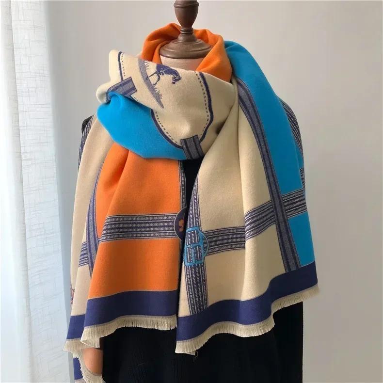 Winter Cashmere Scarf Women 65X185Cm Female Warm Pashmina Shawls Wrap Scarves Blanket Thick Ladies Bufanda Design