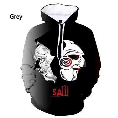 Толстовки мужские с капюшоном с 3D-принтом Billy Is A Puppet - Saw Horror Movie Scary Character Jigsaw Killer Sweatshirt Casual Pullovers Hooded
