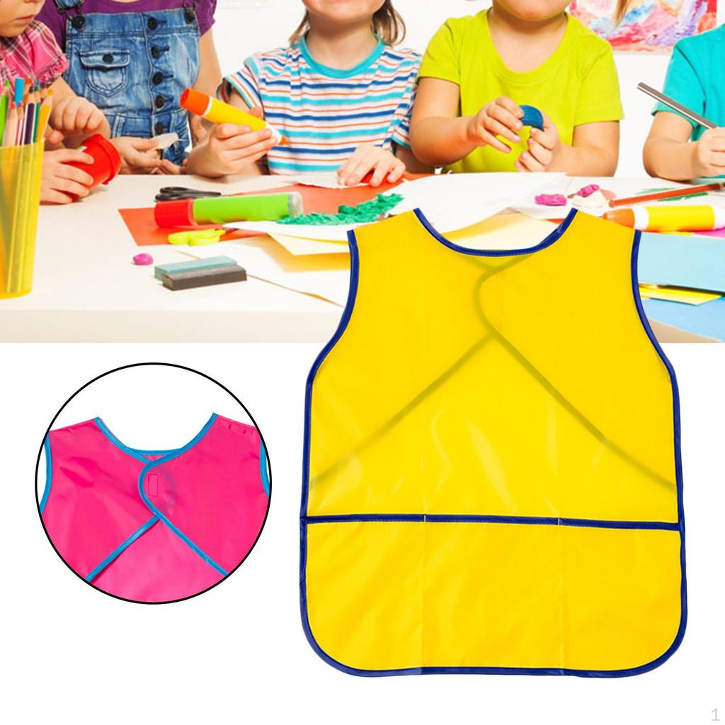 Фартуки для рисования, безрукавные художественные принадлежности, водонепроницаемые с карманным нагрудником для приготовления пищи, выпечки