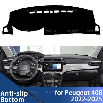Коврик на приборную панель для Peugeot 408 2022 2023 2024 2025 Покрытие приборной панели автомобиля Предотвращение бликов Коврик на панель приборов LHD