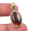 Natural Botswana Agate 925 Solid Sterling Silver Gift TwoTone Pendant 1.50" S7Q93