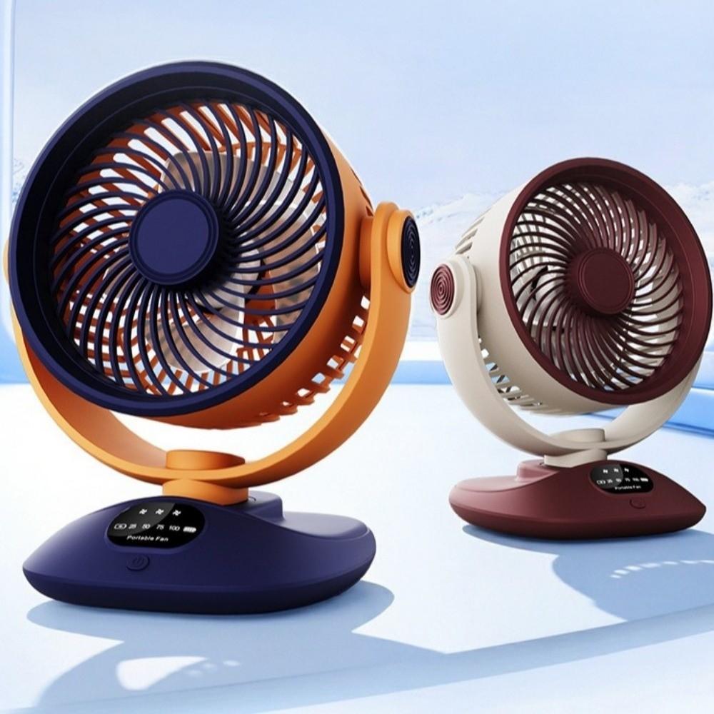 LED Digital Display Air Circulation Fan Type-c Rechargeable Outdoor Camping Fan Living Room