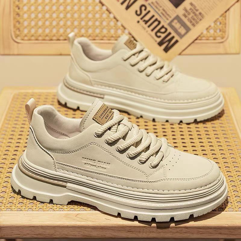 Мужские осенние ботинки Martin: Трендовые кожаные ботильоны на толстой подошве для работы, повседневной носки и катания на скейте.