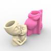 Two Man Hug Gypsum Flower Pot Silicone Resin Mold Epoxy Resin Casting Mold Succulent Vase Cement Mold Candle Holder Mold