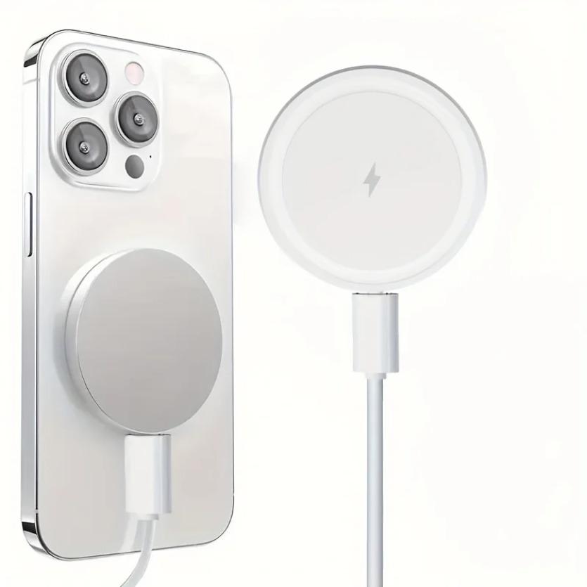 Мини-магнитная беспроводная зарядная площадка для Magsafe iPhone 17 16 15 14 13 Pro Max Samsung Светодиодный магнит Быстрая зарядка Подставка для телефона