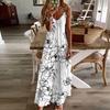 European and American Cross-border Women's Summer New V-neck Loose Sleeveless Printed Sexy Suspender Dress