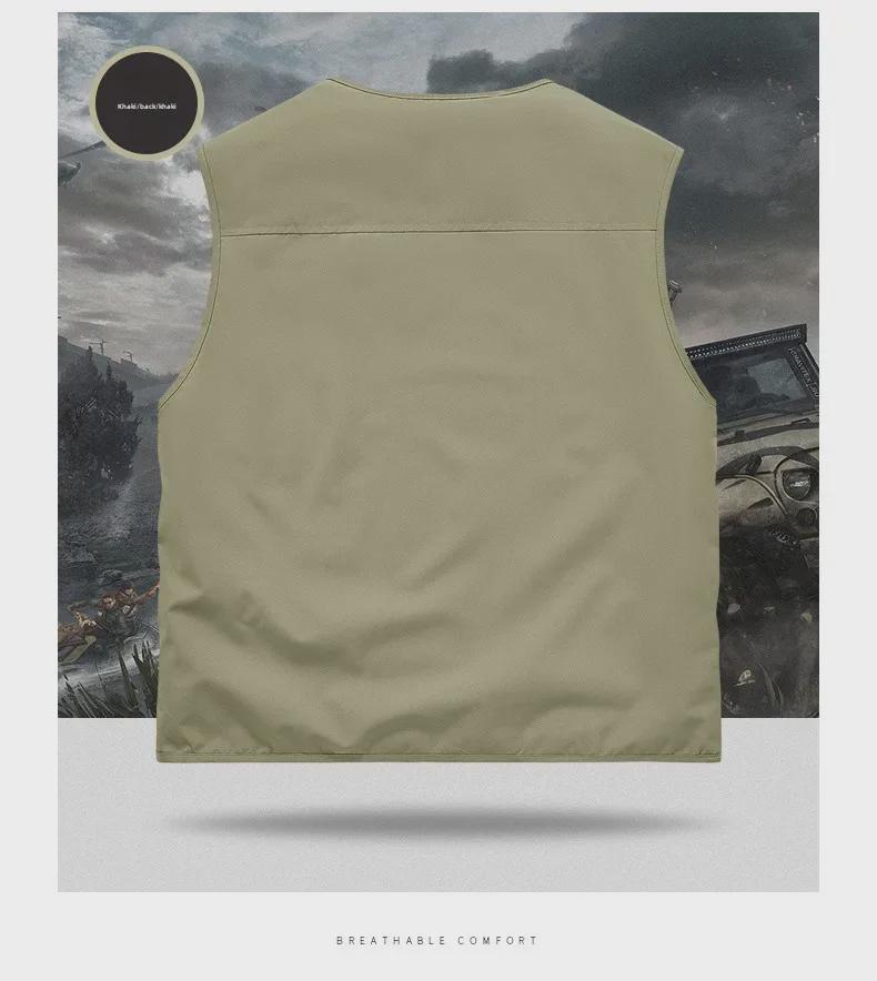 Мужской большой жилет с несколькими карманами для молодежи и пожилых людей - для работы на открытом воздухе и рыбалки