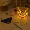 3D Pop-up С Днем Рождения Торт Светодиодная Подсветка Складная Открытка Праздничные Бумажные Карточки для Дня Рождения Свадьбы