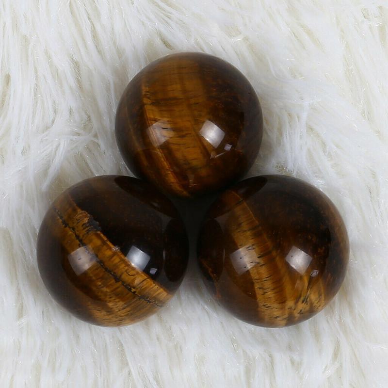 Premium Natural Tiger Eye Quartz Crystal Sphere 2040mm In Dark Yellow Color