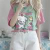 Y2k Emo летние женские корейские японские Harajuku с коротким рукавом Egirl аниме футболки Эстетическая футболка большого размера Kawaii Топы Одежда