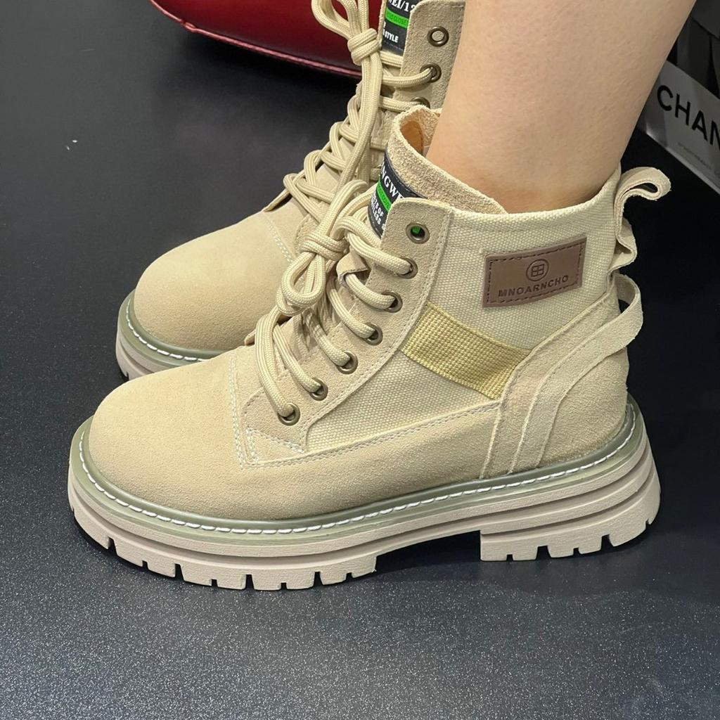 Женские ботинки Мартина 2025 новые ретро рабочие дезерты ревень весна и лето одинарные ботинки на толстой подошве уличные взрывные короткие ботинки